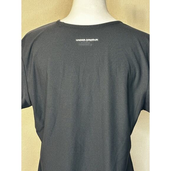 Under Armour Fitted Athletic Shirt. Black, Gray Logo Ladies XL. No Flaws. - Picture 5 of 11